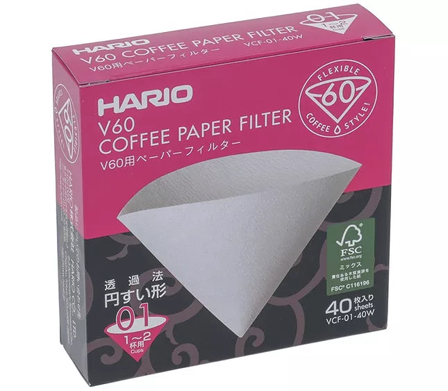 HARIO – Filtri in Carta Bianchi V60 02 (40 pz) (Copia)