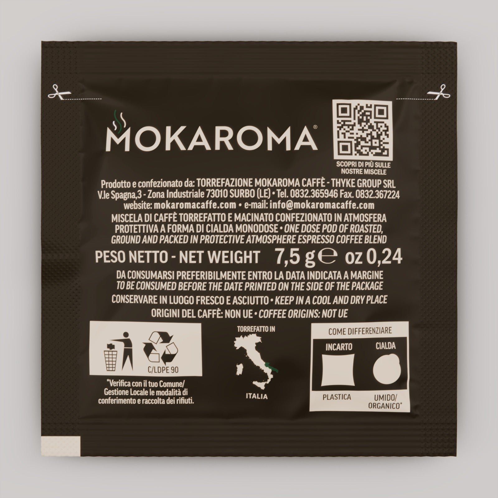 Cialde compostabili Mokaroma – Miscela Brown ( Premio Gambero Rosso)